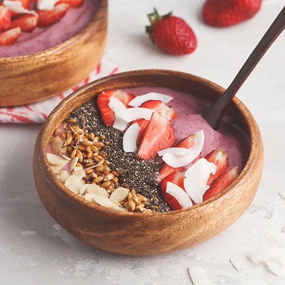 Smoothiebowl met aardbeien