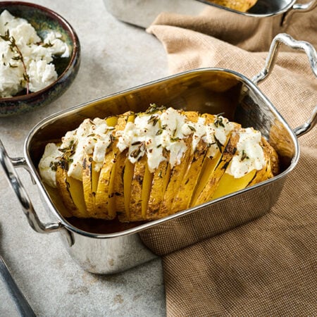 aardappel uit de oven met zachte geitenkaas