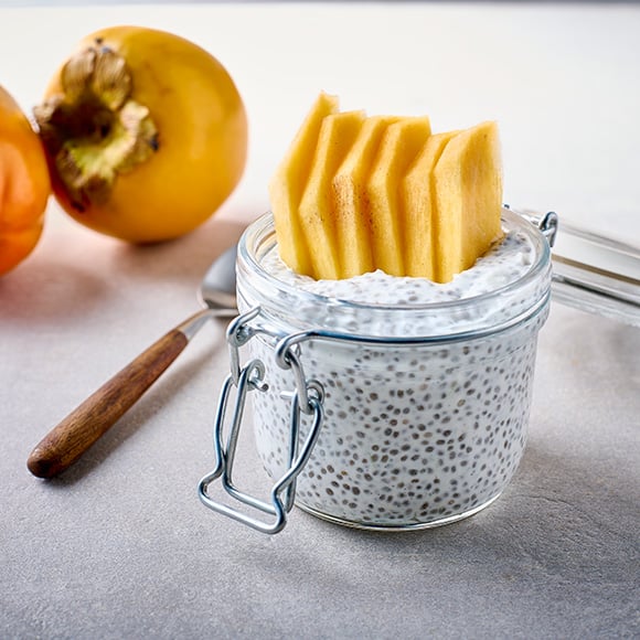 Weckpotje met chia kokospudding