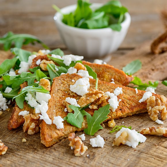 Hartig gebakken bammetjes met rucola