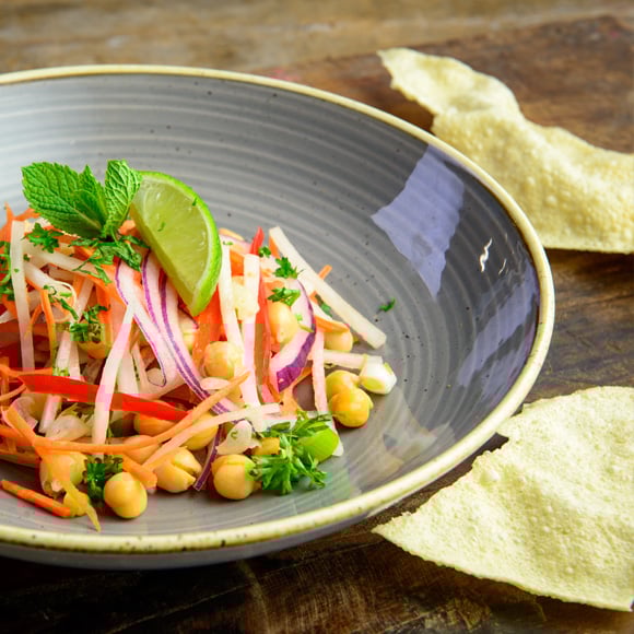 Kikkererwtensalade met papadums