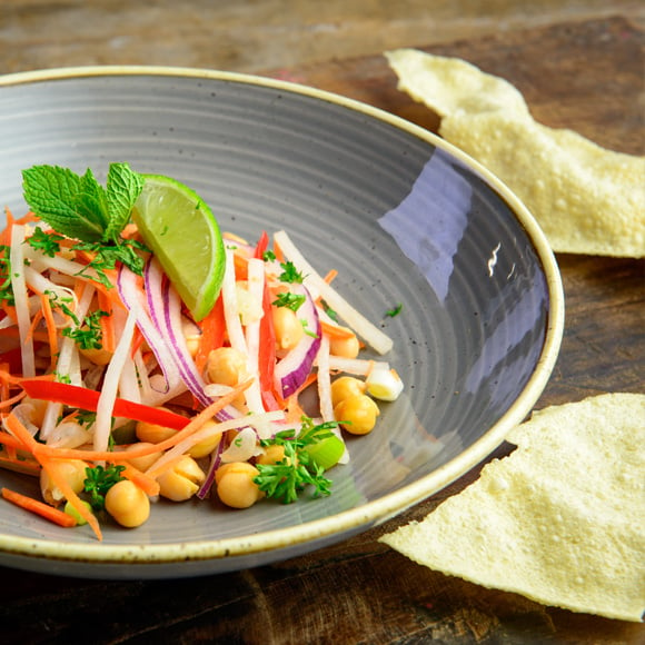 Kikkererwtensalade met papadums