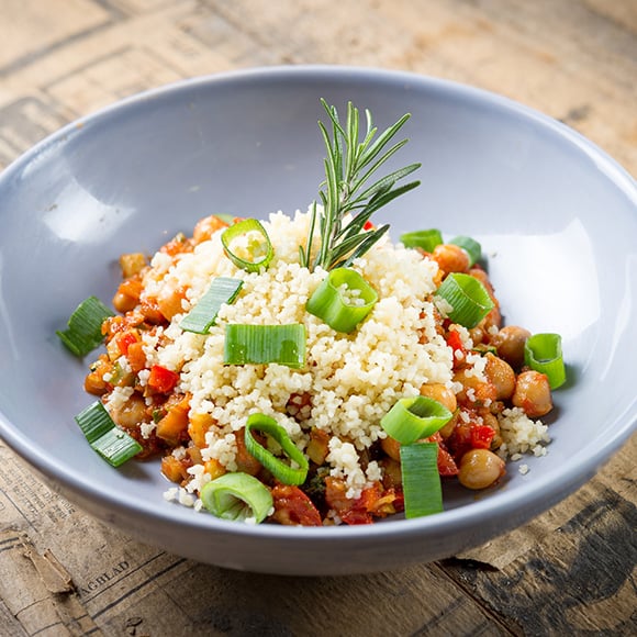 Vegetarische ratatouille met couscous en ricotta