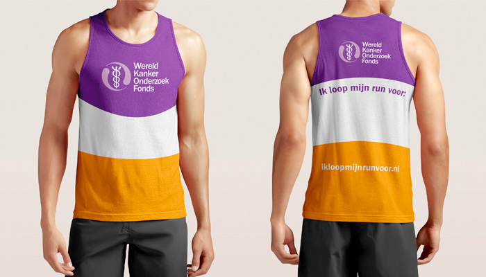 Voor- en achterzijde hardloopshirt WKOF