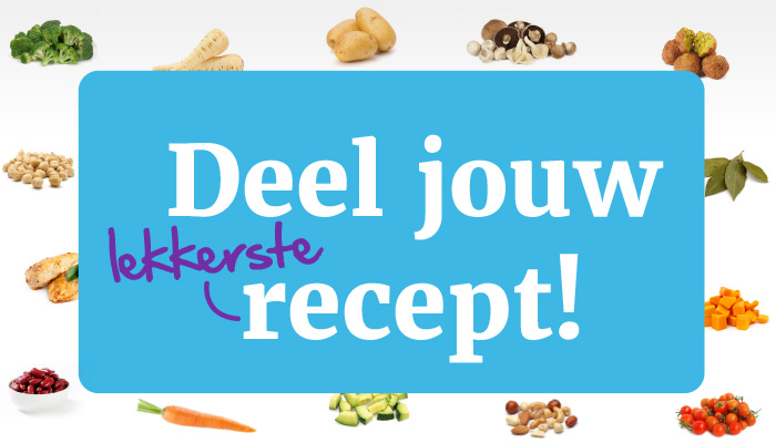 Panel met tekst 'Deel jouw lekkerste recept'