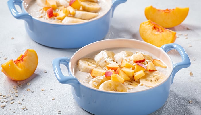 Havermout met banaan en nectarines