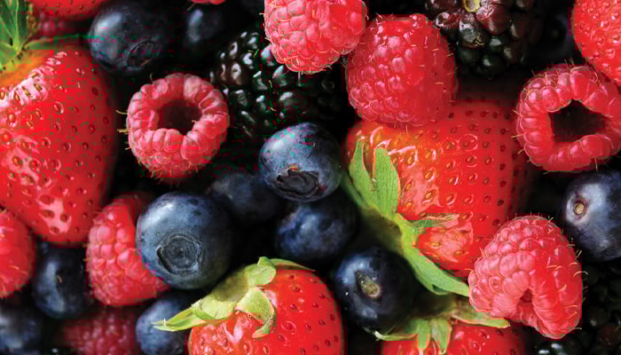 Close-up van diverse soorten zomerfruit