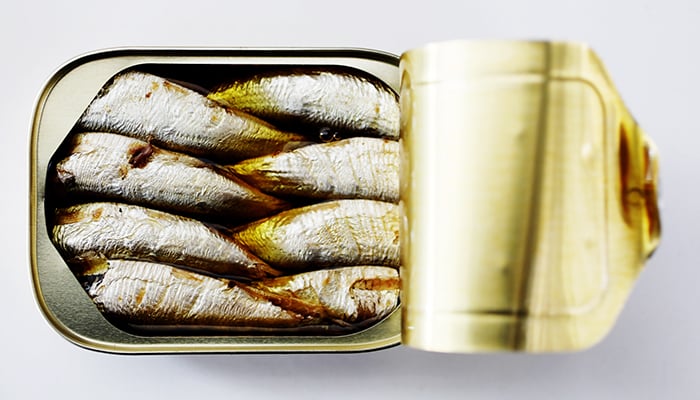 Geopend blik sardines