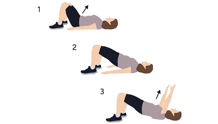 Illustratie van oefening glute bridge