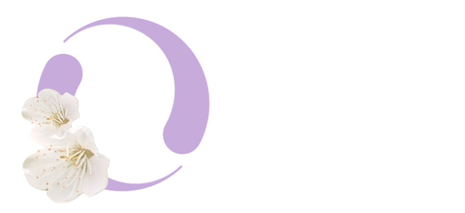 Logo WKOF met witte lentebloemen